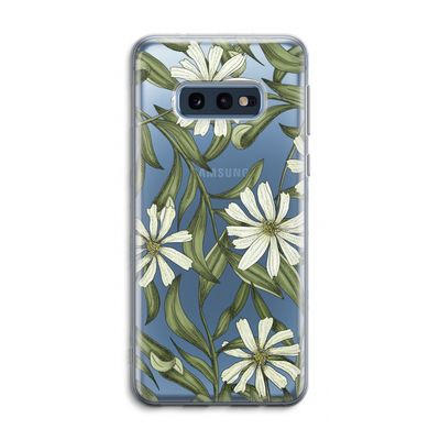 Wit bloemenpatroon: Samsung Galaxy S10e Transparant Hoesje