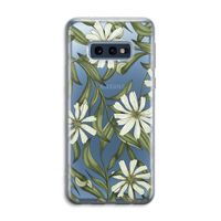 Wit bloemenpatroon: Samsung Galaxy S10e Transparant Hoesje