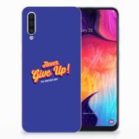 Samsung Galaxy A50 | Siliconen hoesje | met naam Never Give Up