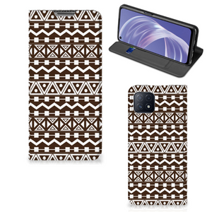 OPPO A73 5G Hoesje met Magneet Aztec Brown