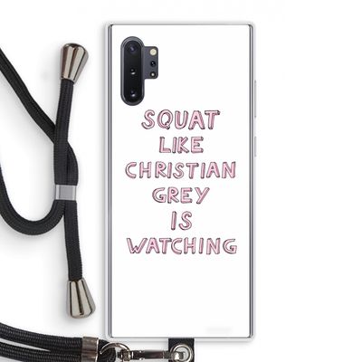 Christian Grey: Samsung Galaxy Note 10 Plus Transparant Hoesje met koord