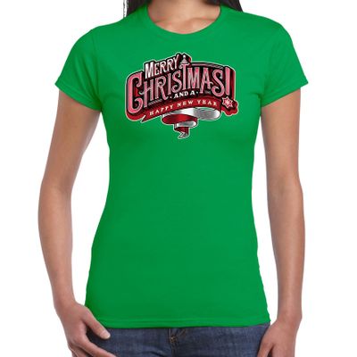Merry Christmas Kerstshirt / Kerst t-shirt groen voor dames Merry Christmas Kerstshirt / Kerst t-shirt groen voor dames