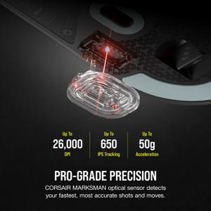 Corsair M75 muis Gamen Ambidextrous Bluetooth Optisch 26000 DPI