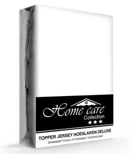 Homecare Jersey Topper Hoeslaken Wit-180 x 200/220 cm