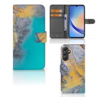 Samsung Galaxy A24 4G | Bookcase | Marble Blue Gold