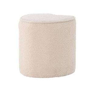 Nest living Jilly Hartvormige Teddystof Kinderpoef Beige