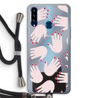 Hands pink: Samsung Galaxy A20s Transparant Hoesje met koord