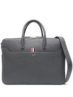 Thom Browne sacoche en cuir grainé - Gris