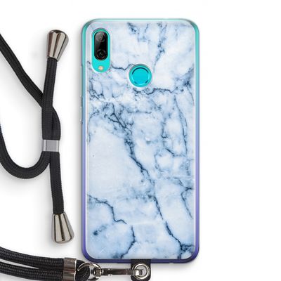 Blauw marmer: Huawei P Smart (2019) Transparant Hoesje met koord