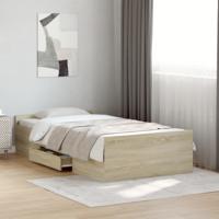 Bedframe met lades bewerkt hout sonoma eikenkleurig 90x190 cm