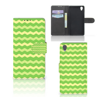 Sony Xperia Z1 Telefoon Hoesje Waves Green - thumbnail