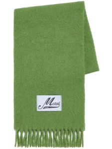 Marni écharpe en laine mélangée à patch logo - Vert