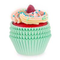 Muffin en cupcakes vormpjes - papier - groen - set 200x stuks - Dia 10 cm