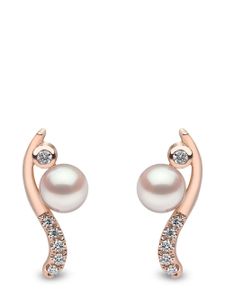 Yoko London boucles d'oreilles en or rose 18ct pavées de diamants