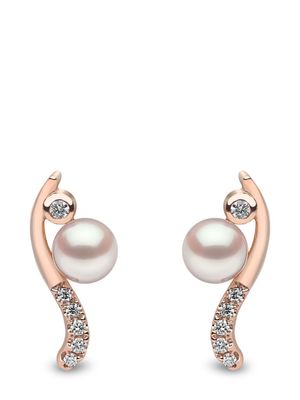 Yoko London boucles d'oreilles en or rose 18ct pavées de diamants