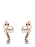 Yoko London boucles d'oreilles en or rose 18ct pavées de diamants