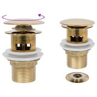 VidaXL Afvoer pop-up met overloop 6,4x6,4x9,1 cm goudkleurig