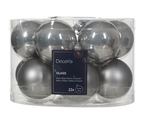 Kerstbal glas d5 cm mgrs ass 12st kerst - Decoris