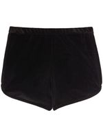 Jil Sander short court en velours à taille haute - Noir