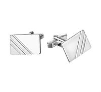 TFT Manchetknopen Poli/mat Gediamanteerd Zilver Gerhodineerd 13,0 mm x 20,0 mm - thumbnail