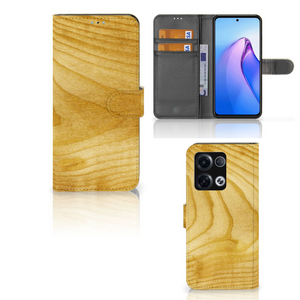 OPPO Reno8 Pro Book Style Case Licht Hout