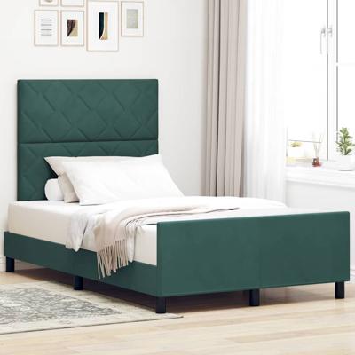 Bedframe met hoofdeinde Donkergroen 120 x 190 cm Fluweel