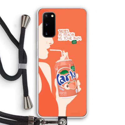 Peach please!: Samsung Galaxy S20 Transparant Hoesje met koord