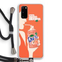Peach please!: Samsung Galaxy S20 Transparant Hoesje met koord