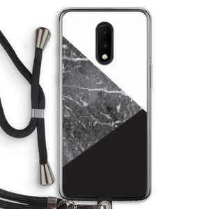 Combinatie marmer: OnePlus 7 Transparant Hoesje met koord