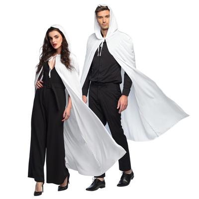 Halloween verkleed cape met capuchon - voor volwassenen - wit - fluweel