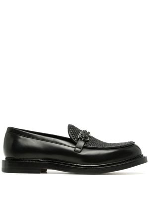 Ferragamo mocassins en cuir à plaque Gancini - Noir