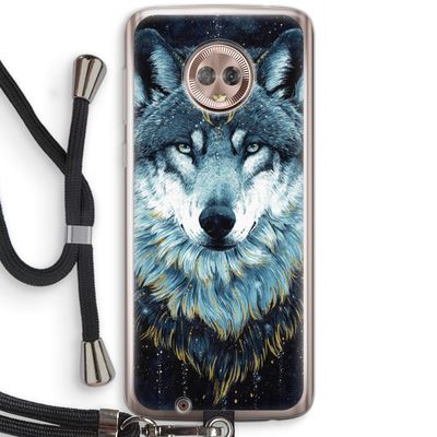 Darkness Wolf: Motorola Moto G6 Transparant Hoesje met koord