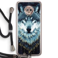 Darkness Wolf: Motorola Moto G6 Transparant Hoesje met koord