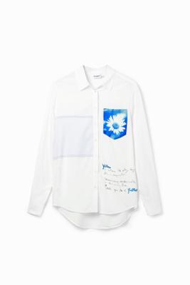 T-shirt patch zakje madeliefje - WHITE - XL