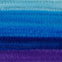 Chenilledraad - 30x - blauwe tinten - 8 mm x 50 cm - hobby/knutsel materialen