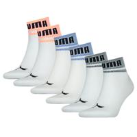 Puma Quarter Sokken New Heritage 6-pack Wit / Oranje / Blauw / Zwart-39/42