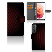 Samsung Galaxy S21 Telefoon Hoesje Geruit Rood - thumbnail