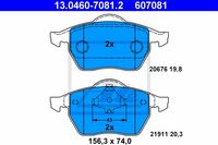 Remmenset, remschijf ATE, Remschijftype: Geventileerd: , Inbouwplaats: Vooras, u.a. für VW, Audi, Seat, Skoda