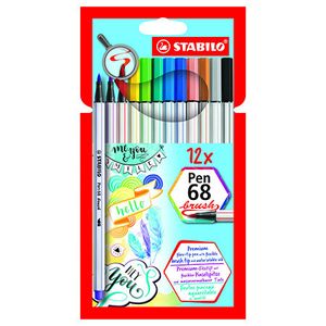 Stabilo Pen 68 brush viltstiften 12 stuks