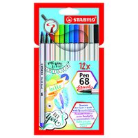 Stabilo Pen 68 brush viltstiften 12 stuks