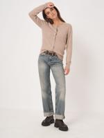 Basic vest met ronde hals van cashmere wolmix