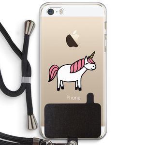 Eenhoorn: iPhone 5 / 5S / SE Transparant Hoesje met koord
