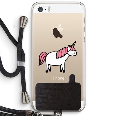 Eenhoorn: iPhone 5 / 5S / SE Transparant Hoesje met koord