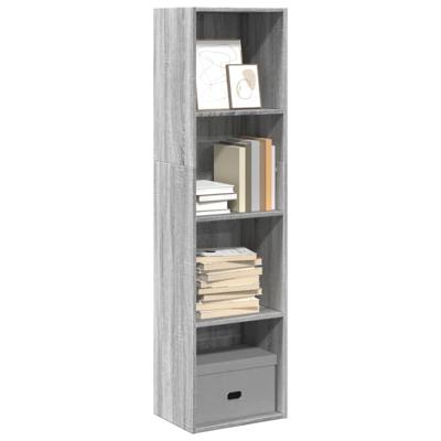 Boekenkast 40x30x152 cm bewerkt hout grijs sonoma eikenkleurig