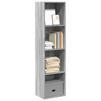 Boekenkast 40x30x152 cm bewerkt hout grijs sonoma eikenkleurig