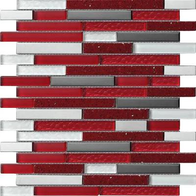 Mozaïek tegels Kwarts Rood 30x30 - Rechthoek Wandtegels Glas