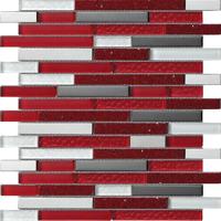 Mozaïek tegels Kwarts Rood 30x30 - Rechthoek Wandtegels Glas