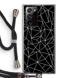 Geometrische lijnen wit: Samsung Galaxy Note 20 Ultra / Note 20 Ultra 5G Transparant Hoesje met koord