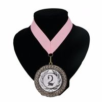 Landen lint nr. 2 medaille licht roze