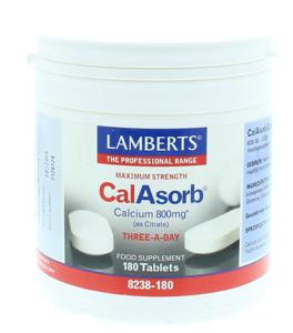 CalAsorb (calcium citraat) & Vitamine D3 180 tabletten